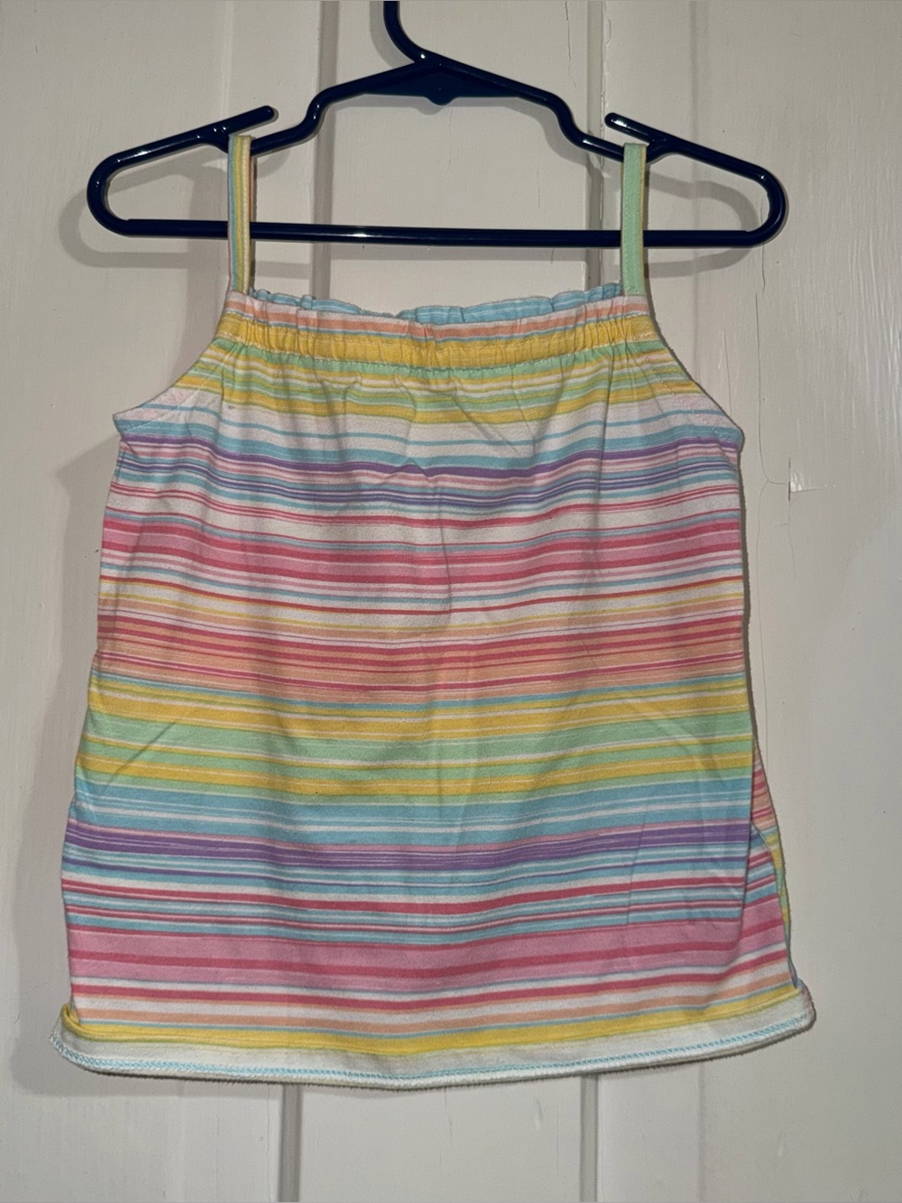 Girls' size 4T tank top shirt Pastel Rainbow Stripe Tank Top